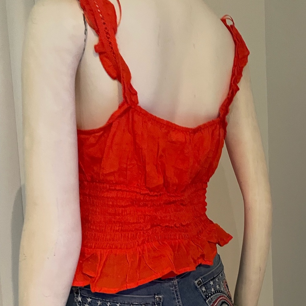 Red Ruffle Blouse - Picture 5 of 7